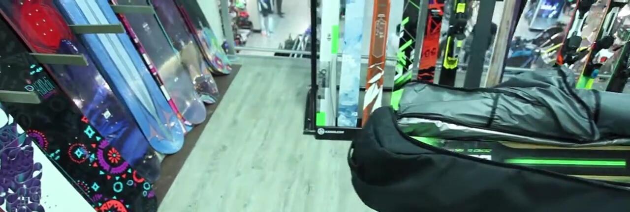 Close-up of a padded simple ski bag.
