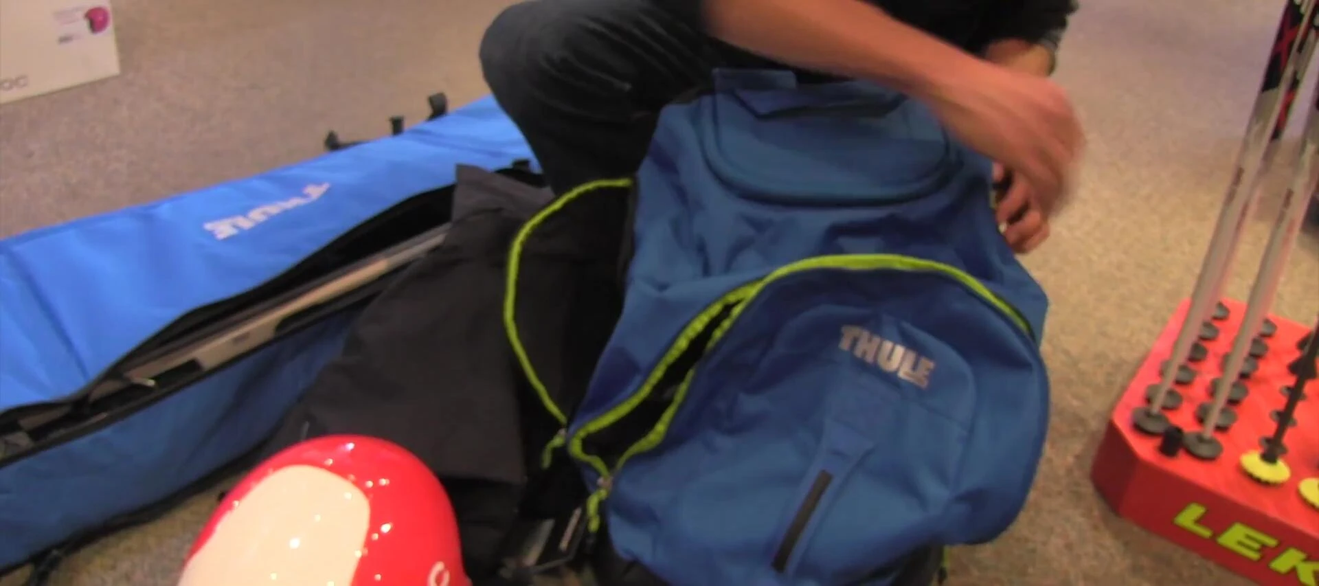 A detailed view of side pockets for accessories.