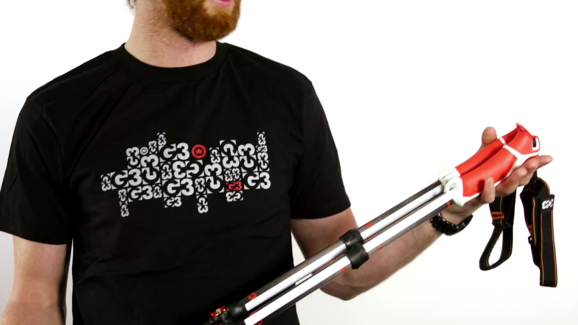 The G3 Via pole being shown in hand.