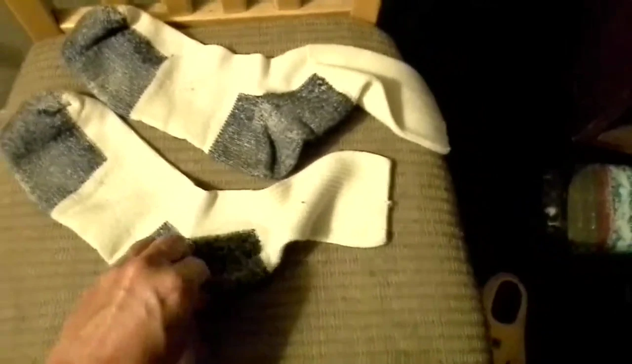 Shot showcasing the cushioning of the socks