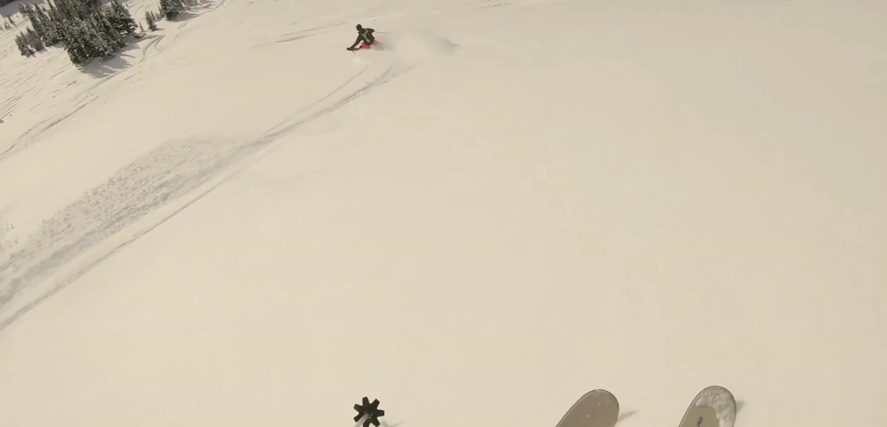 Shorter skis struggling in deep snow