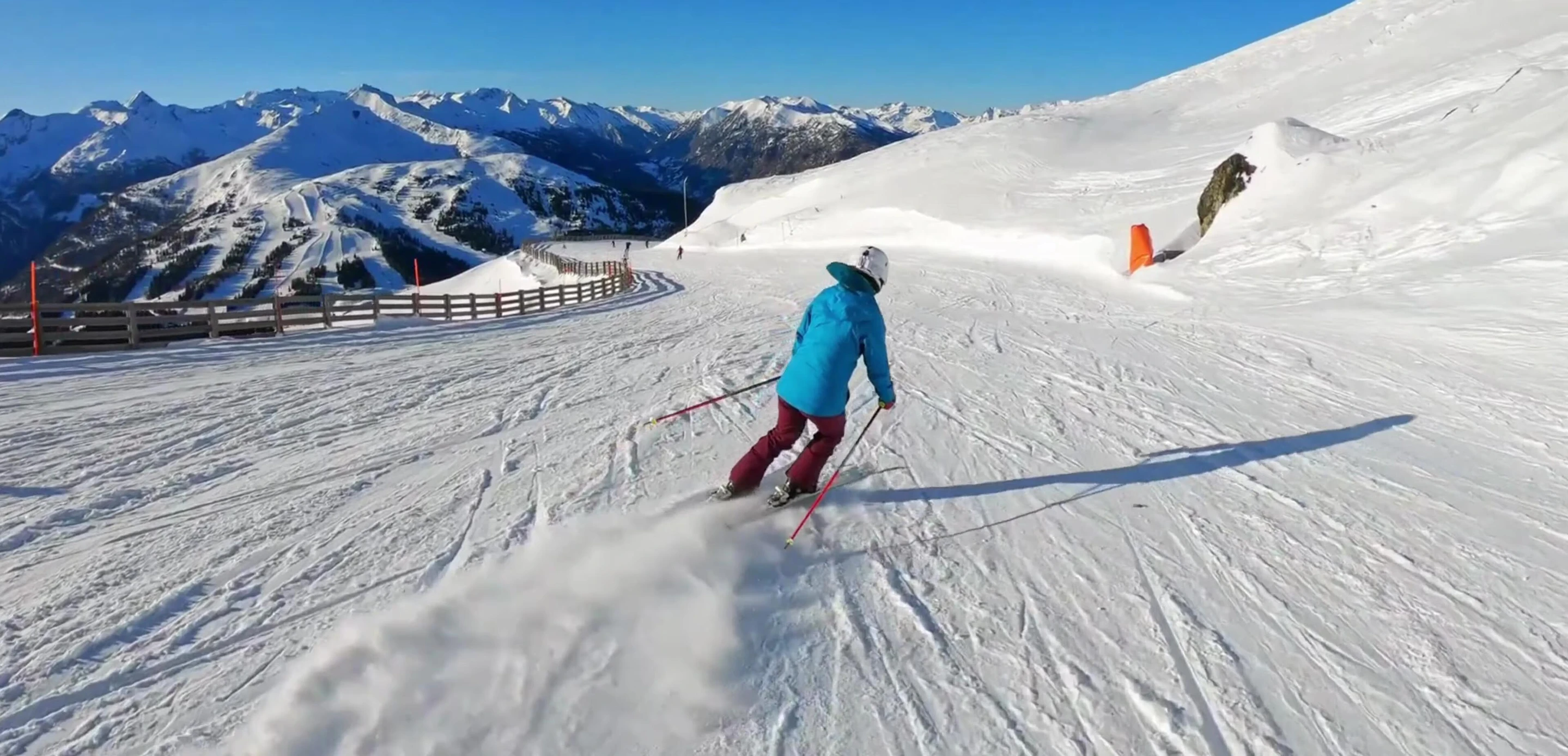 Early skis, long and heavy