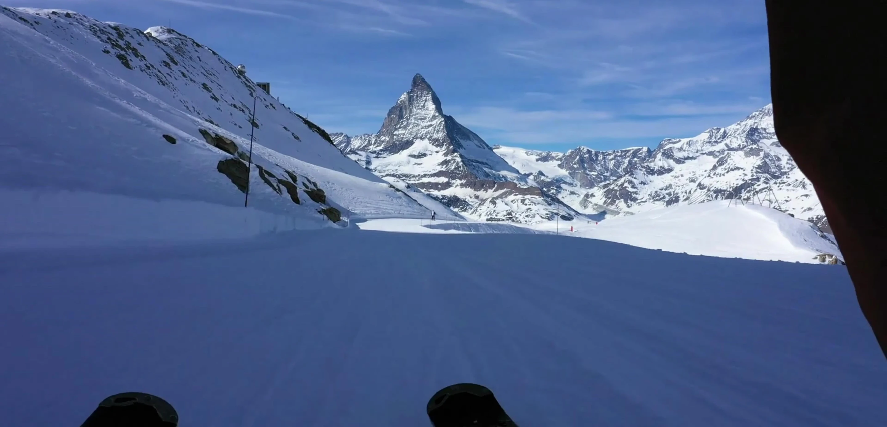 Shorter skis making quick turns