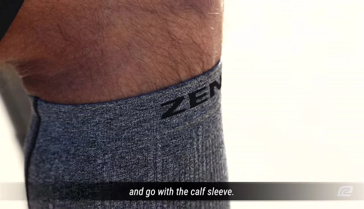 Example of a runner wearing calf compression sleeves