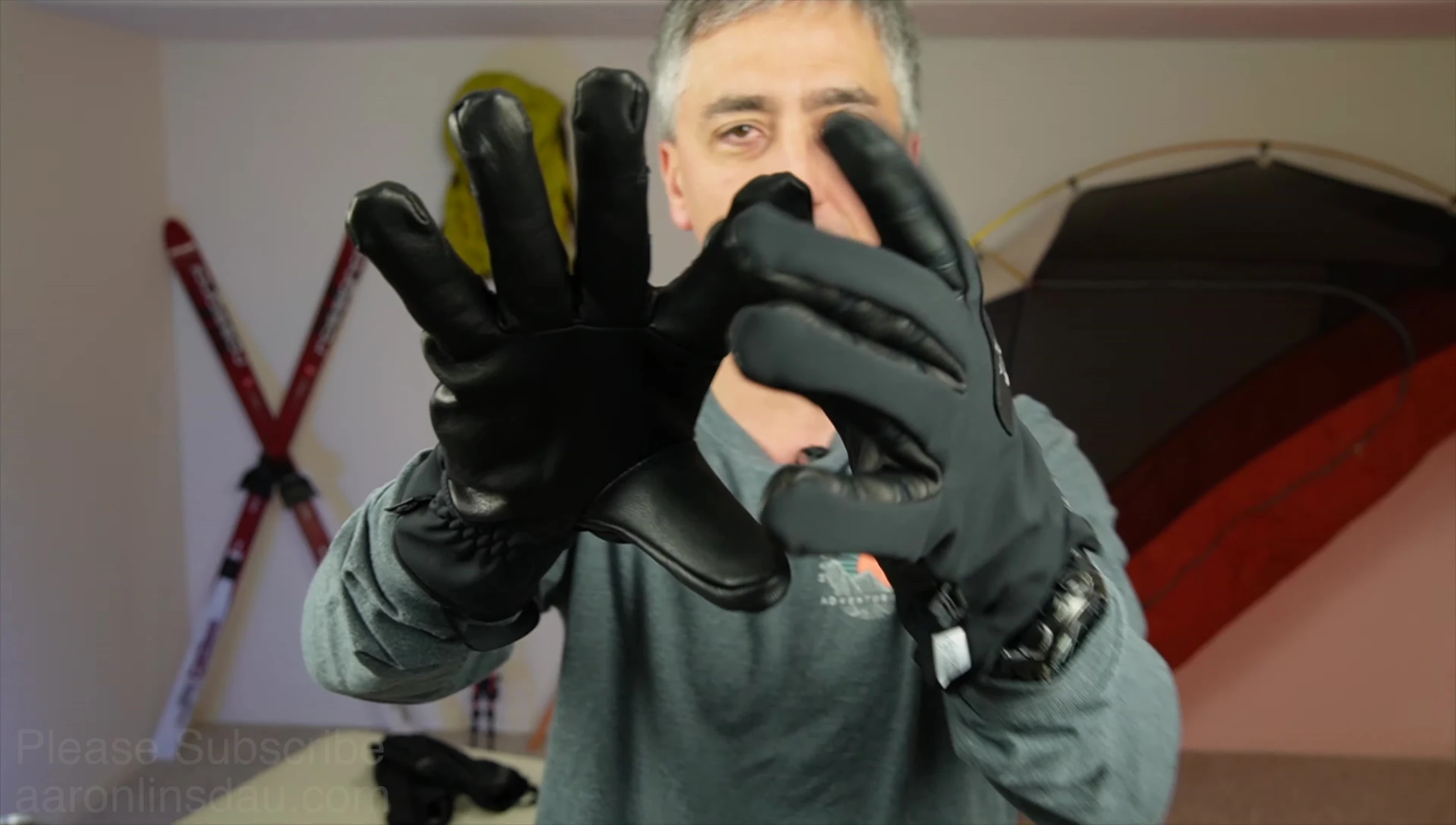 Close-up of the reviewer's hands wearing the gloves, showing fit