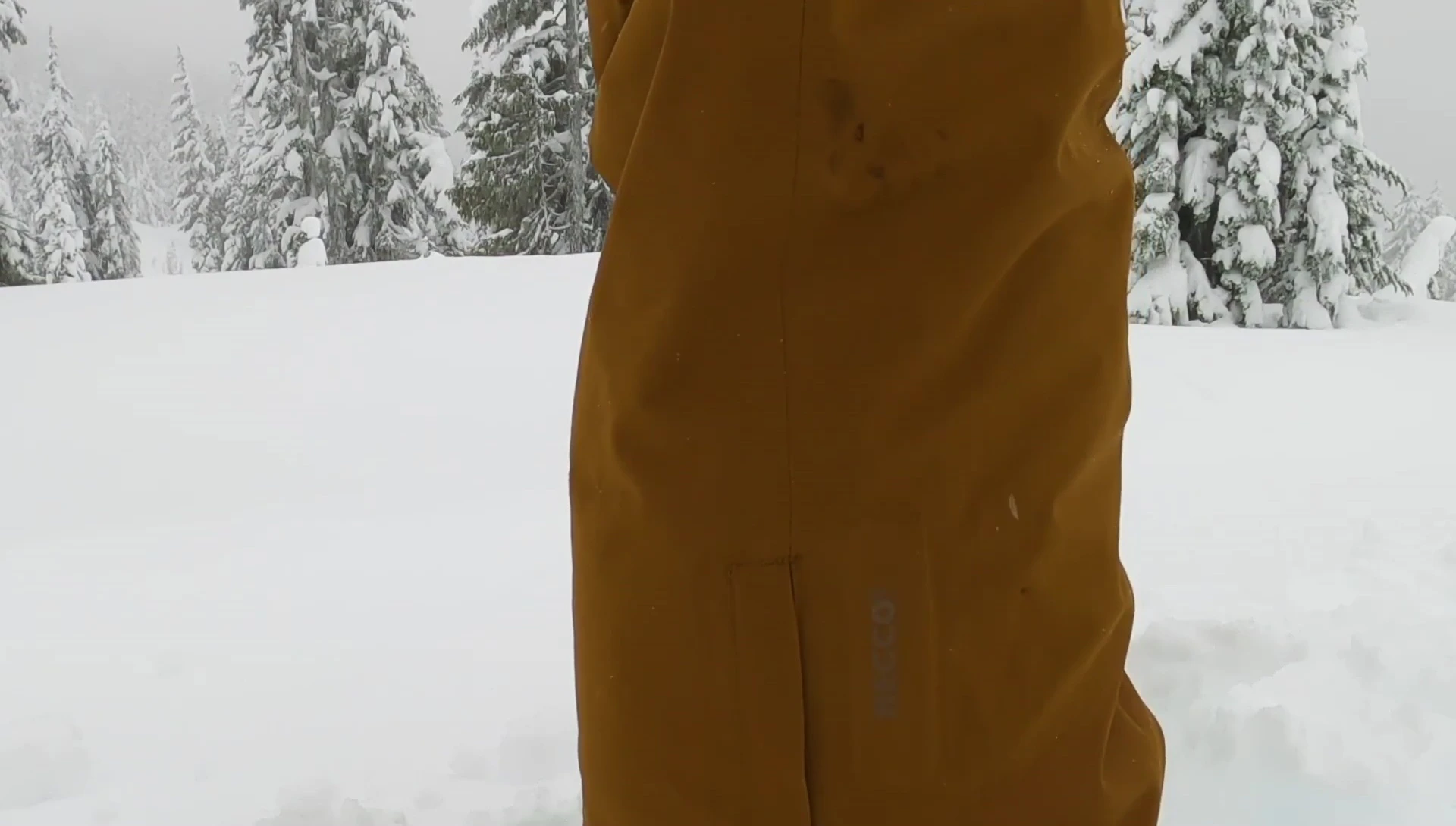 Close up on the RECCO unit located at the base of the pants