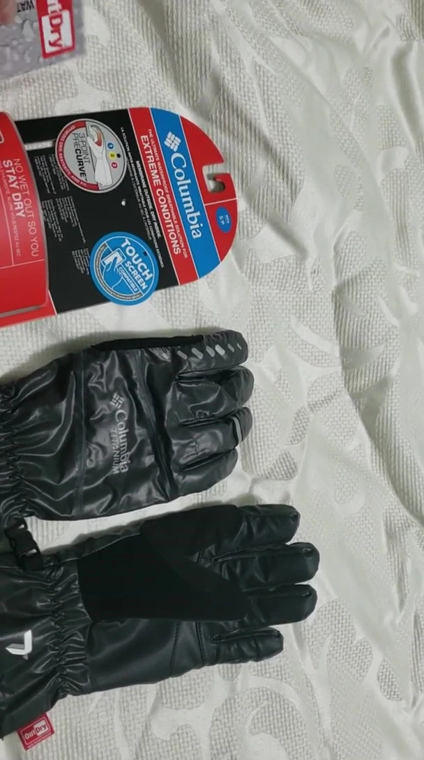 Close-up shot of the gloves in hand