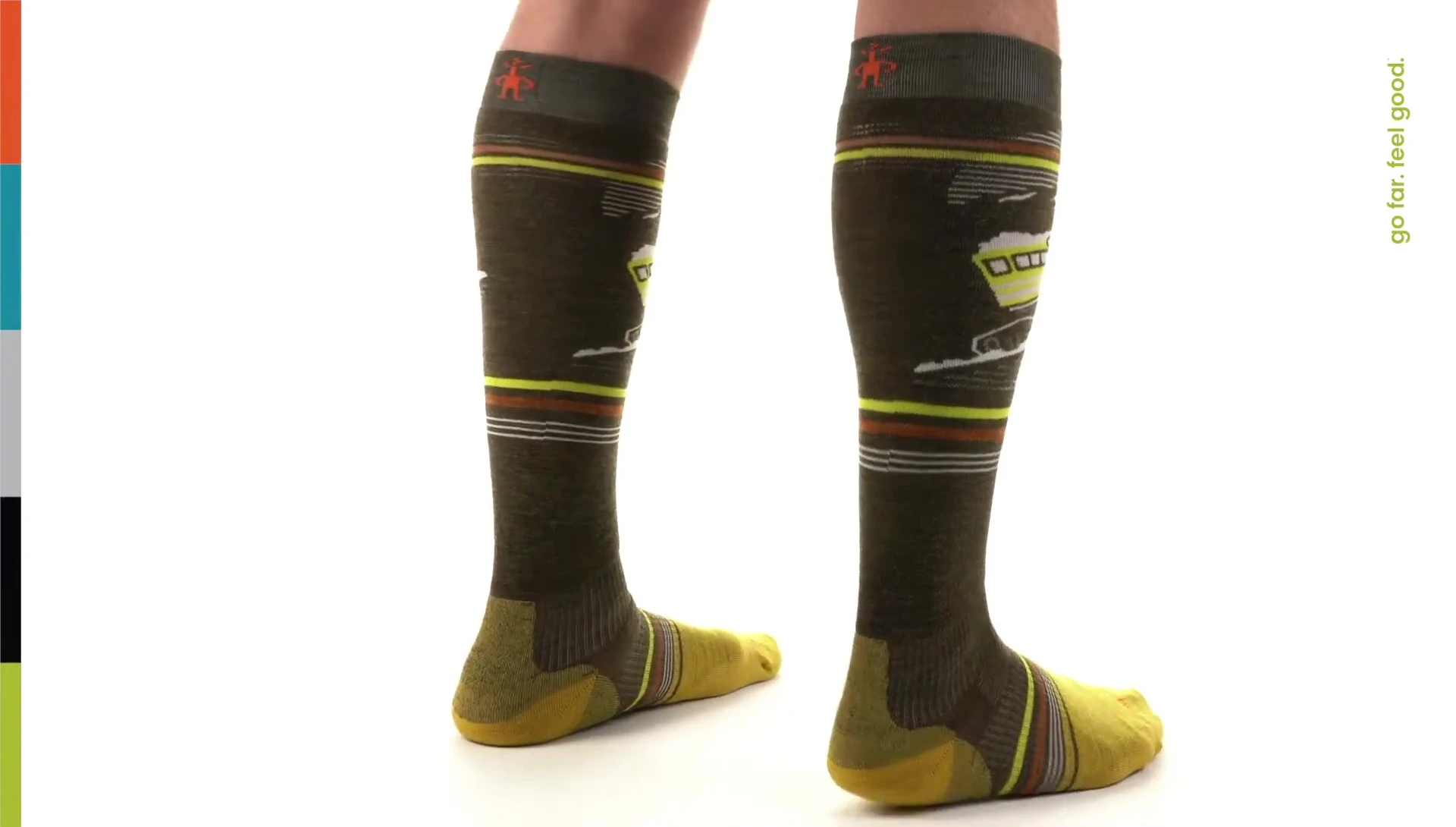 Close up showing the durable construction of the socks.