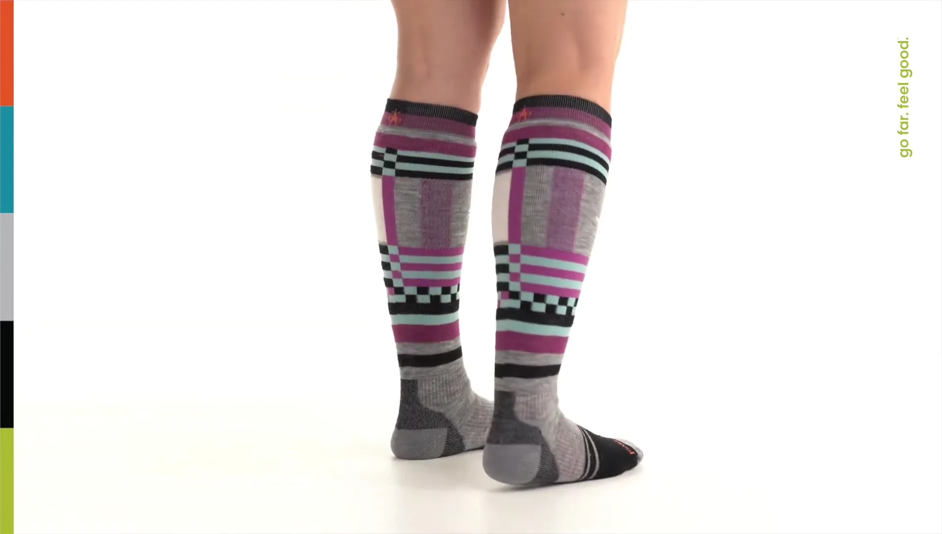 Image showcasing the women's specific fit of the sock.