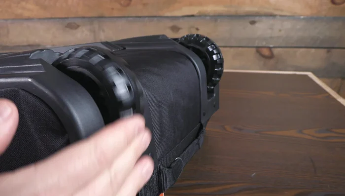 Showcasing the robust wheels and bottom runners for easy maneuverability, even on stairs.