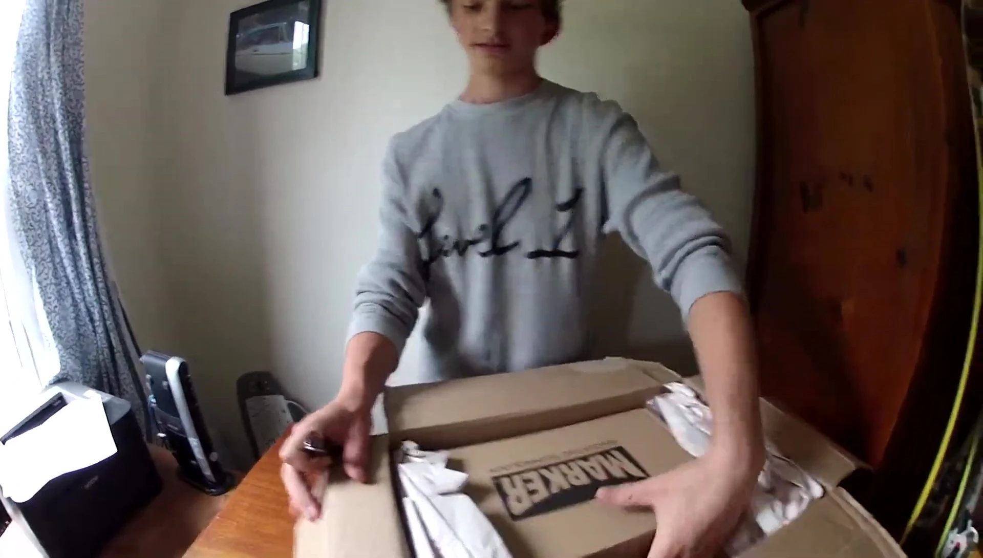 The inner box containing the bindings and stickers.