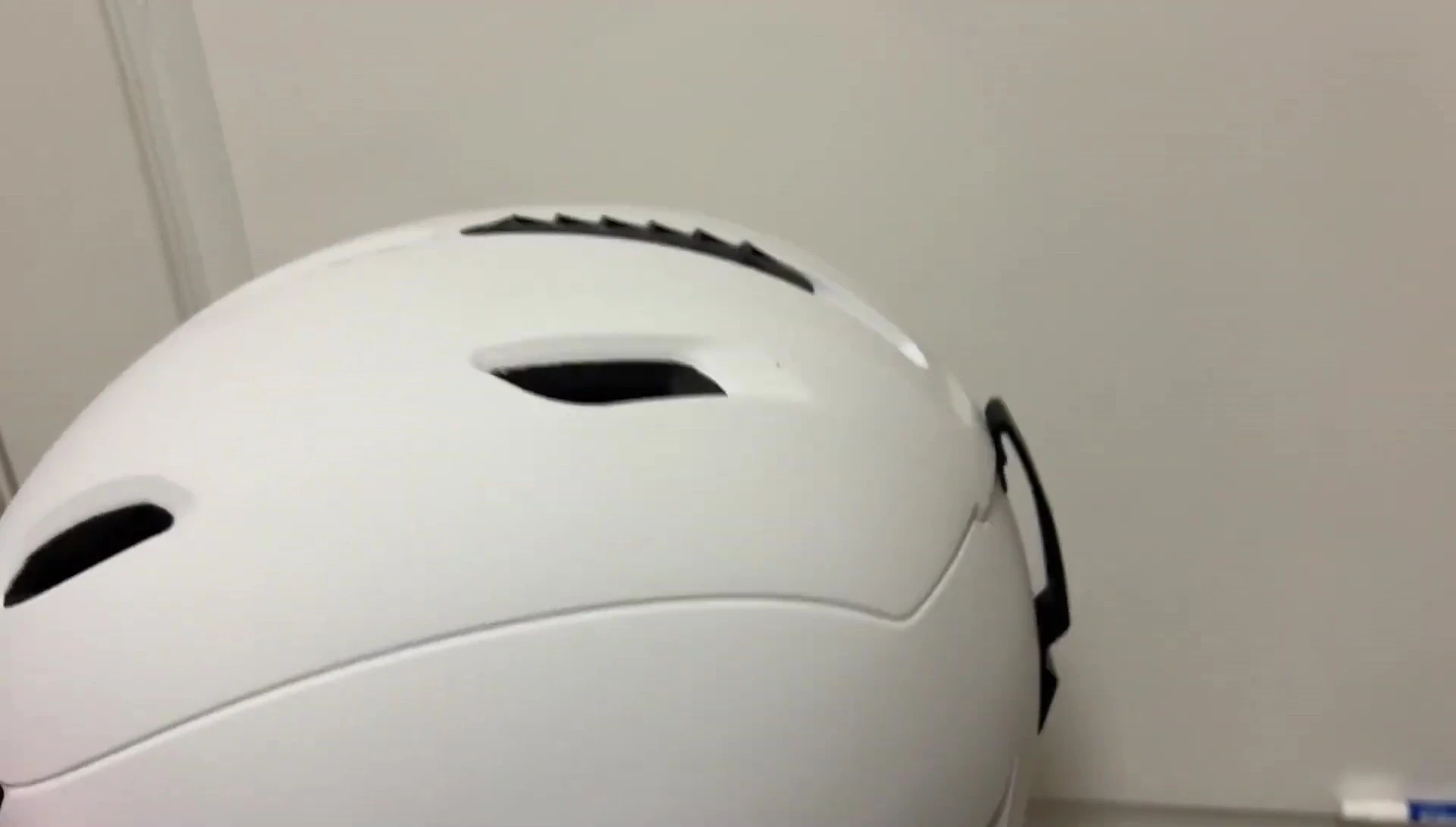 Close-up showing the black accents on the helmet.