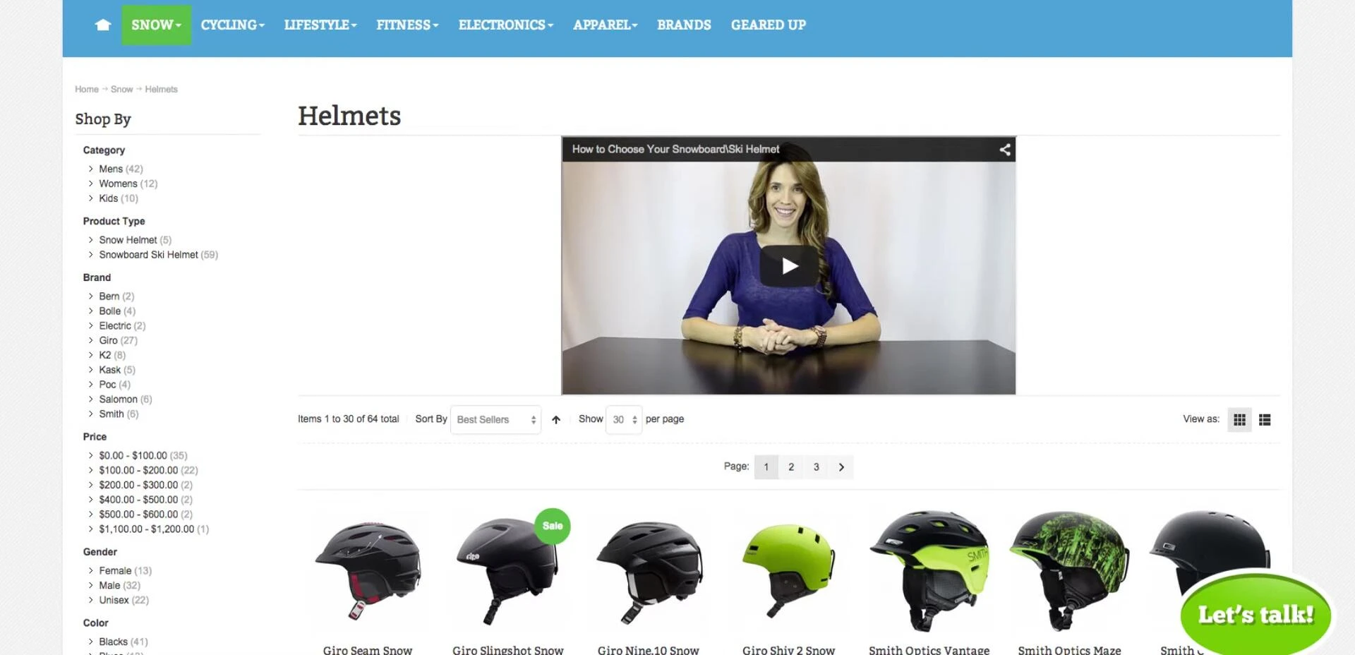 Website address for purchasing helmets