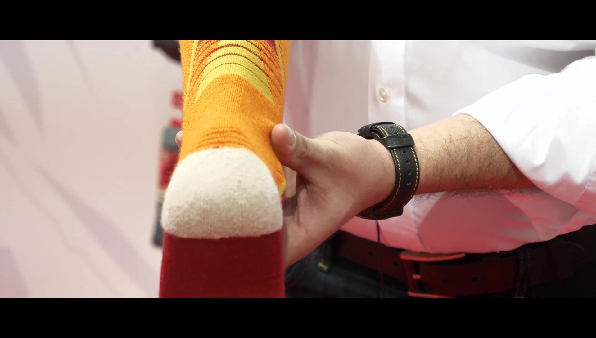 Detailing the enhanced comfort and breathability of the socks.