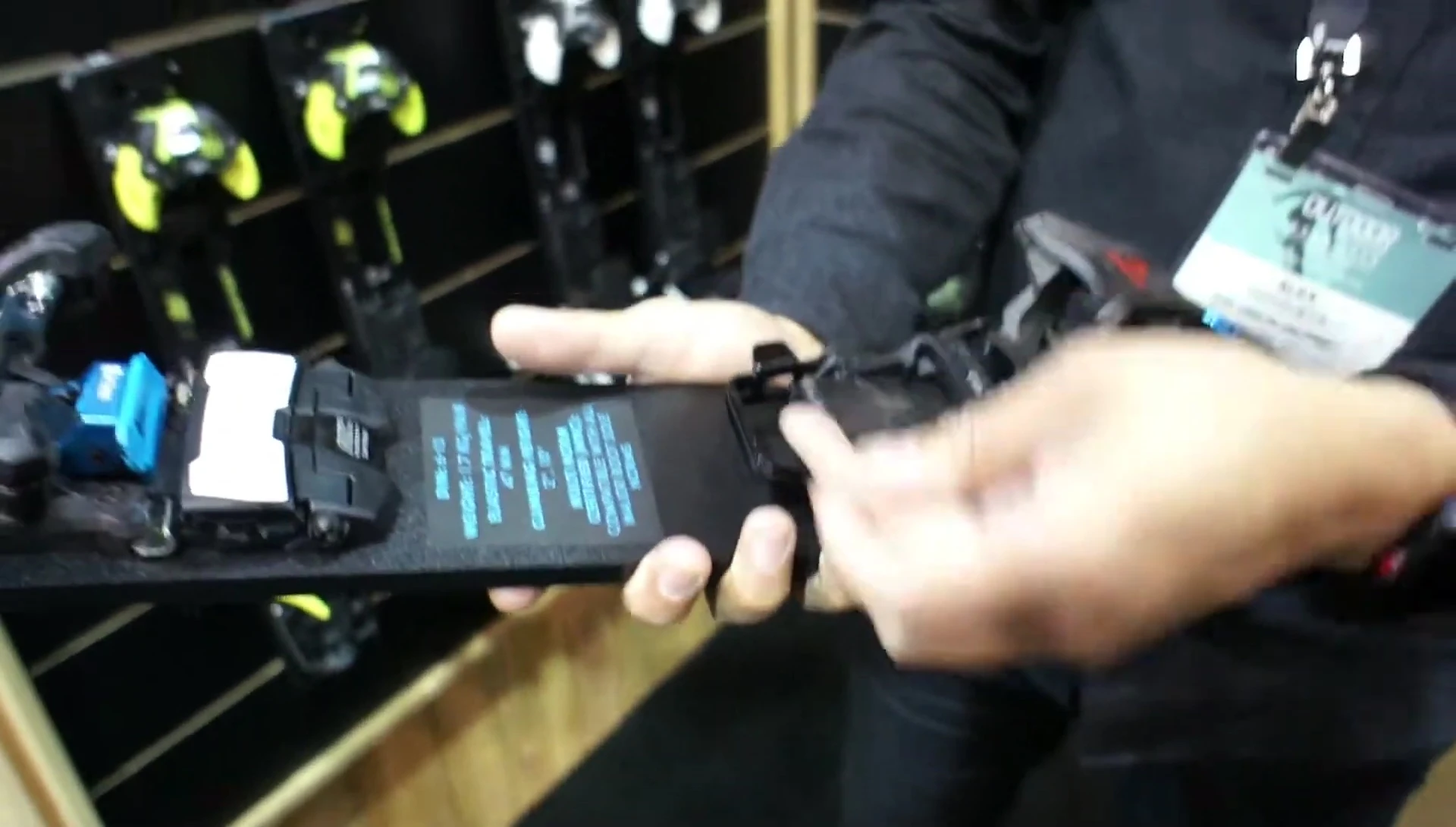 Close-up highlighting the degree of lift for uphill travel