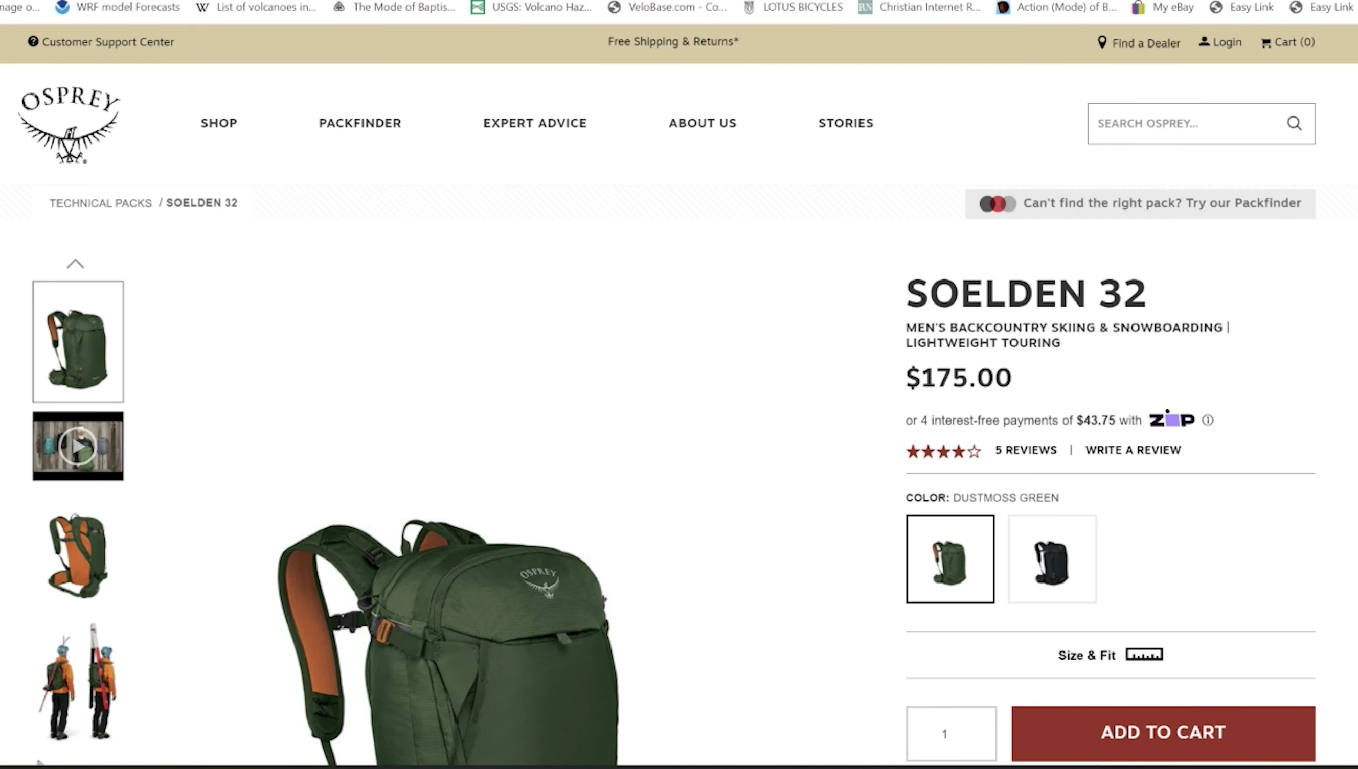 Close-up shot showcasing the backpack's color and design