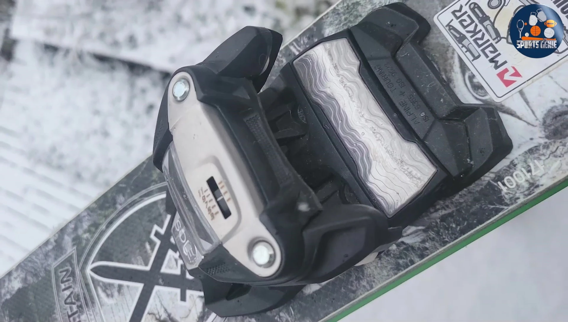 Close-up showing the Squire 11's triple pivot toe and linkage heel