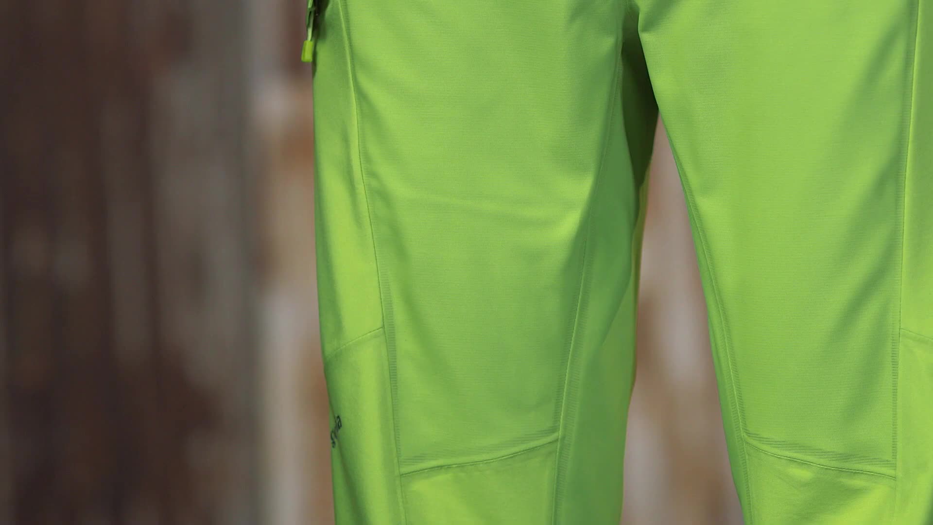Detail of the pants' three-layer shell fabric.