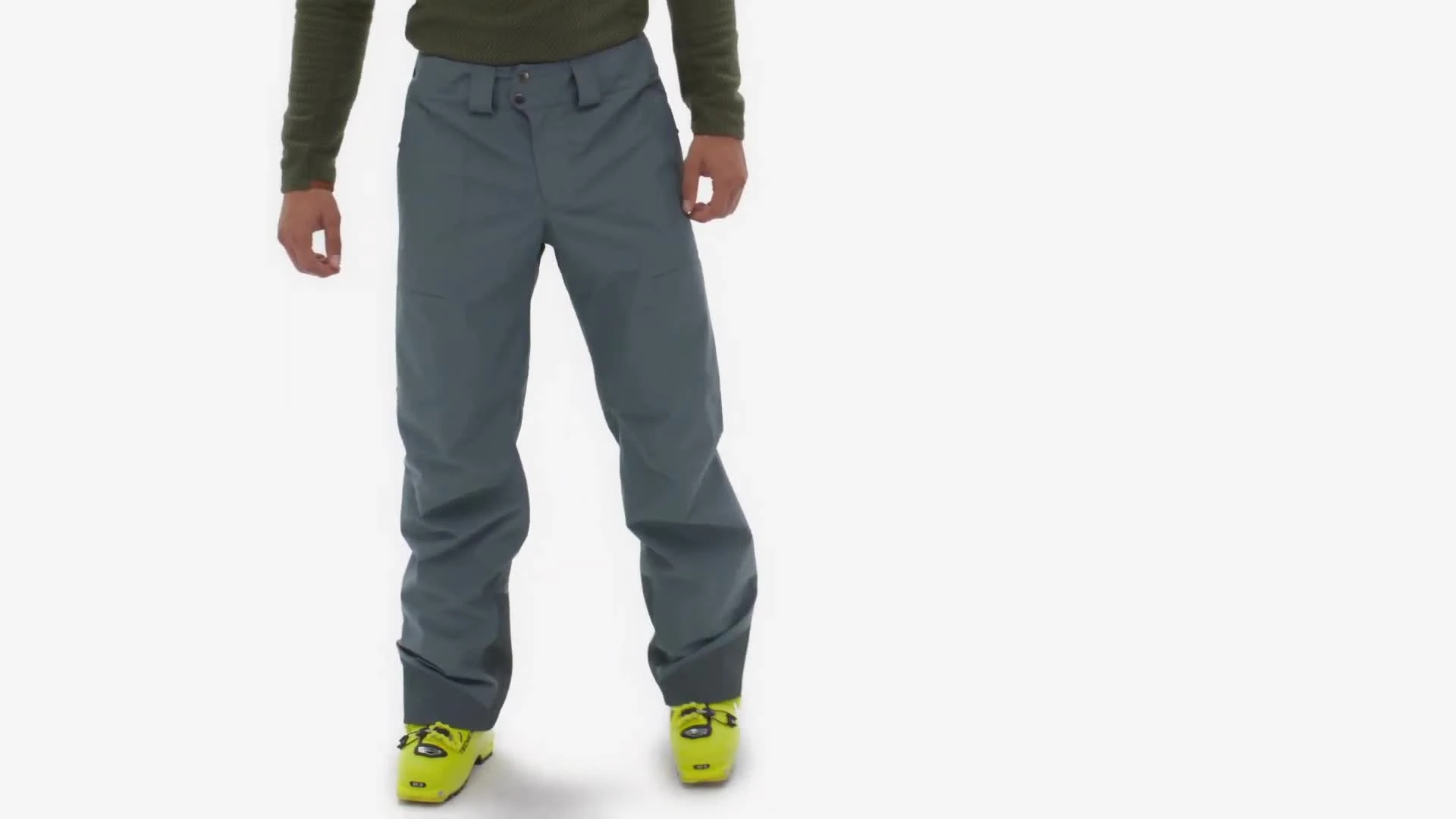 Detailed view of the Gore-Tex label on the pants, highlighting the PFC-free technology.