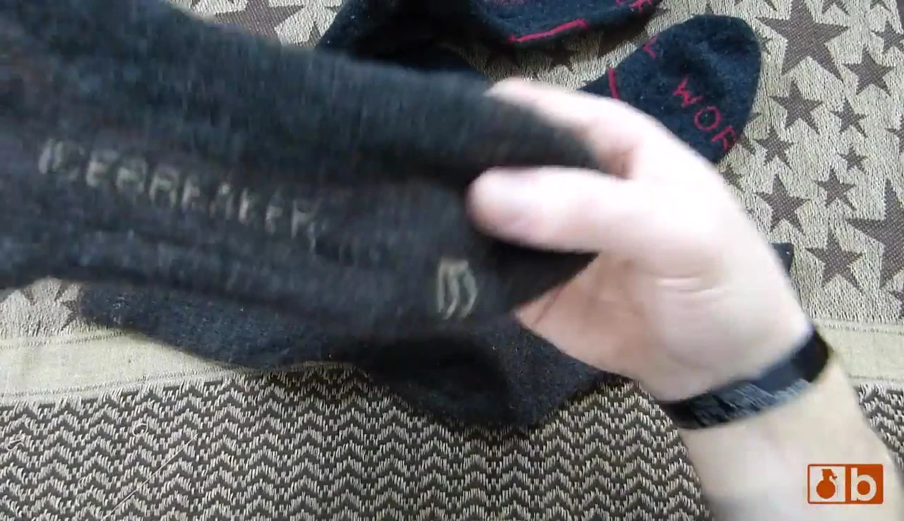 Close-up view of the sock seams after multiple washes
