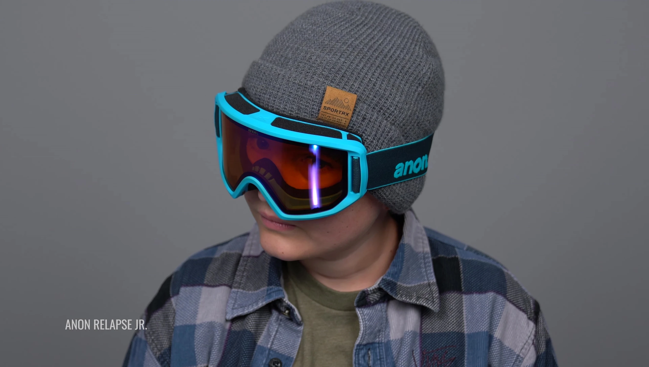Close-up of the durable frame of a snow goggle.