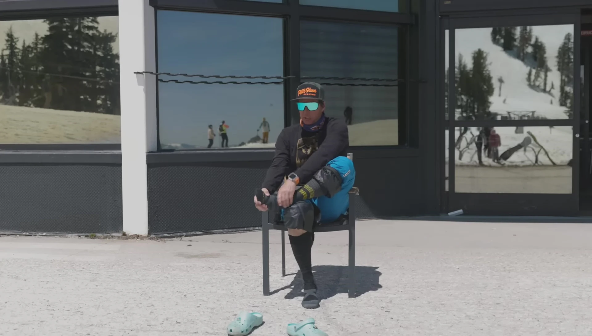 Jonny showing the fit of the Pennant sock.